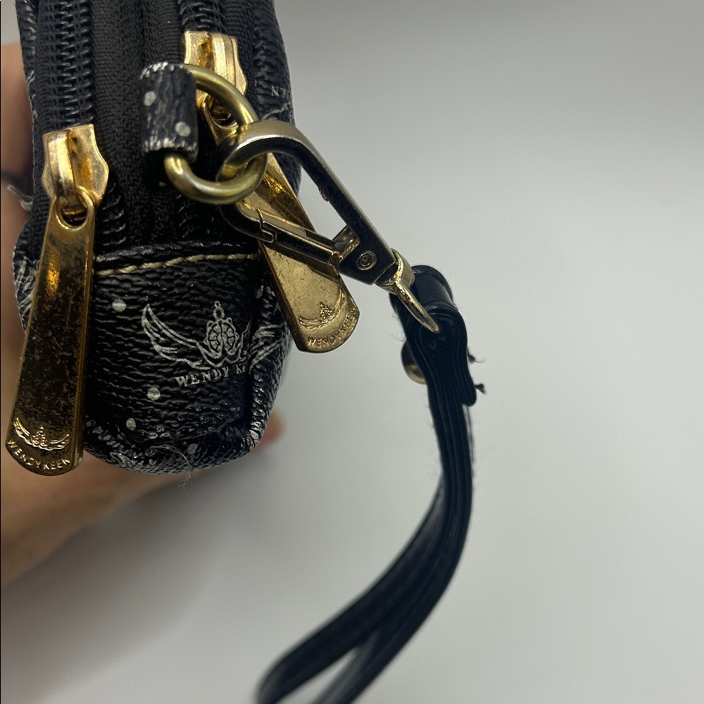 Wendy Keen Black Patterned Women's Clutch Wristlet - Picture 2 of 6
